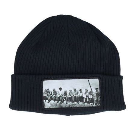Public Domain - Svart cuff Beanie - Lunch Atop A Skyscraper Beanie Black Organic Cuff @ Hatstore