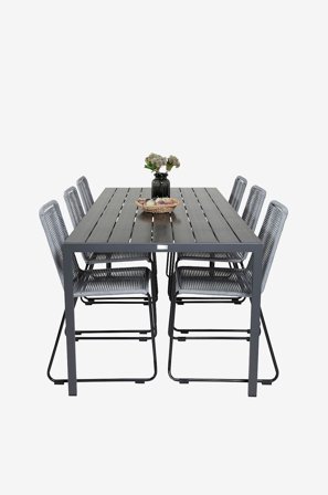 Venture Home - Matbord Bliss och 6st Levis mat stol - Svart - Matgrupper - Från Homeroom