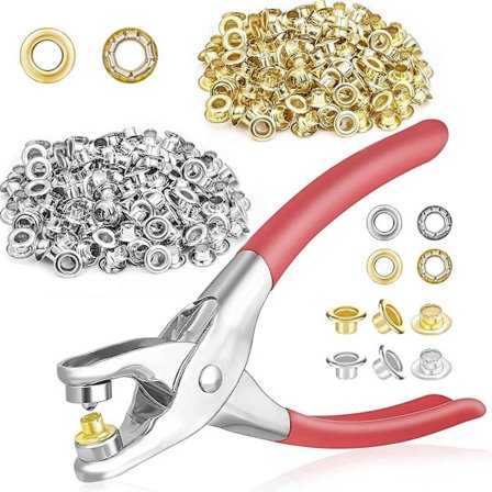 401 stk. 1/4 tommers 6 mm maljer tangsett, maljeverktøysett med 400 metallmaljer i gull og sølv