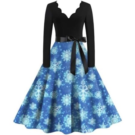 BTBDYDH Halloween Klänning Retro Långärmad V-ringad Klänning Utsvängd Vintage Hepburn Klänningar Pumpa Fladdermus Häxa Tryckt Cosplay Party Kostym 