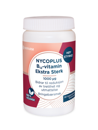 Nycoplus B12-vitamin ekstra sterk 1000 μg tyggetabletter 90 stk