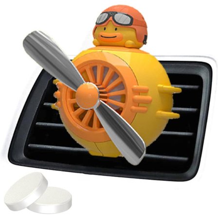 Cartoon Djuran Pilot Luftrenare - Gul, Bilfläkt