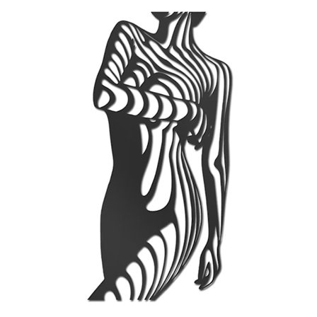 Linje Geometrisk Skønhed Pige Vægklistermærker Akryl Vægdekoration Med (JM1022L, Sort)