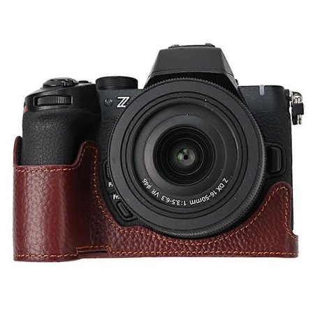 Äkta Läder Kameraväska för Nikon Z 50 II - Kaffe