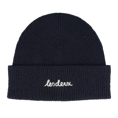 Les Deux - Blå cuff Lue - Brad Rib Beanie Dark Navy Cuff @ Hatstore