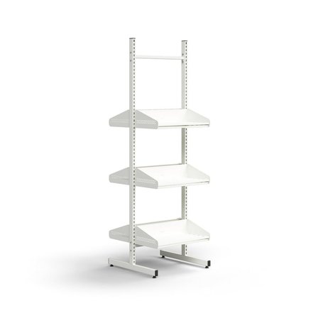 Cloakroom unit ENTRY, basic floor unit, 6 shoe shelves, 1800x600x600 mm, white