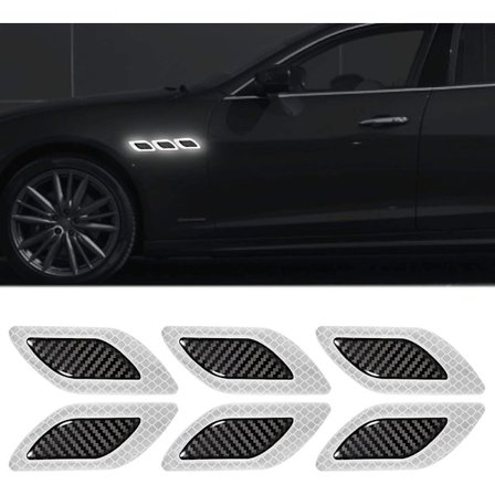 6-pack 3D reflekterande stötfångarlister med högintensiva klistermärken för natten