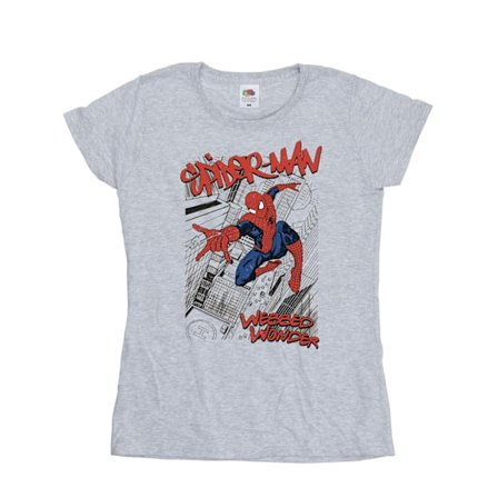 Marvel Dam/Kvinnor Spider-Man Sketch City Bomull T-shirt M Sp