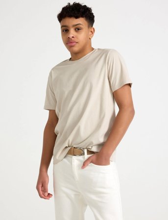 Lindex T Shirt Regular Solid - Cream - 128