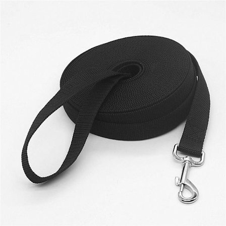 Hundträningsbälte (15 m svart) Långt nylonbälte, hund, katt, husdjur, promenad, koppling, jogging