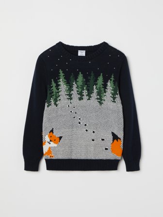 Polarn O. Pyret Stickad tröja jaquard - 116 - barnkläder - blue