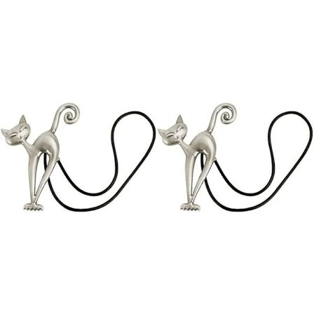 2 st Magnetiska Gardinomtag med Kattmönster - Kompatibla med de Flesta Gardiner, Hem- och Kontorsinredningstillbehör