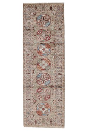 Shabargan Rug Modern Runner Brown/Dark Grey (Wool, Afghanistan)