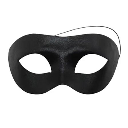 Sort maskebalmaske til mænd til fester, kostumebegivenheder, justerbar pasform, stilfuldt design, PVC-materiale