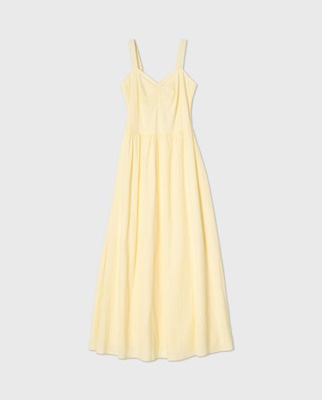 Lexington Seersucker sommerkleid, gelb