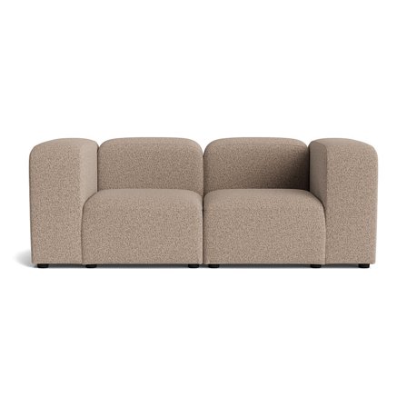 Milo 2-Sitzer-Sofa in Puente Greige, modernes Design, bequeme Polsterung, zeitloser Stil für Wohnzimmer, kompakte Maße 72cm Höhe, elegant.