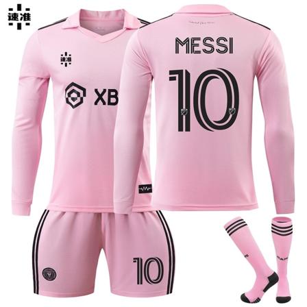 Inter Miami CF Hjemmefodbold Langærmet Trøje Nr. 10 Messi Adult XXL