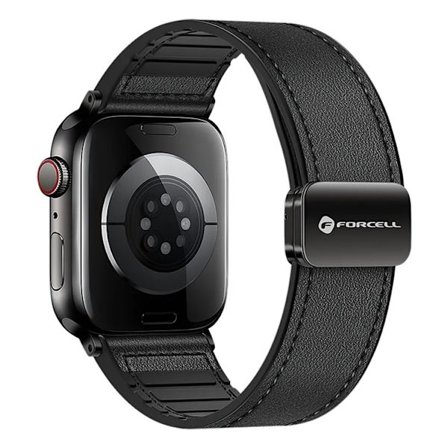 Forcell Apple Watch (38/40/41) Armband Läder - Svart