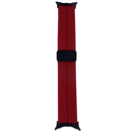 Elastinen silikonihihna magneettilukolla, seoslukon solki, venyvä rannekellohihna, korvaava Pixel Watch 2 -viinipuna