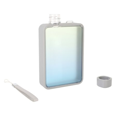 300ml Slim Flat Vannflaske A5 for Utendørs Sport Camping Gym Fitness Gradient Grå