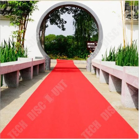 Rulle av matta - TECH DISCOUNT - Röd matta - 12m x 1m - Polyester - Modern stil
