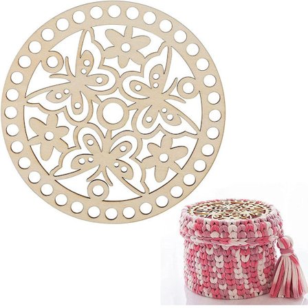 2st/ set Naturlig träkorg botten ihålig virkad korg