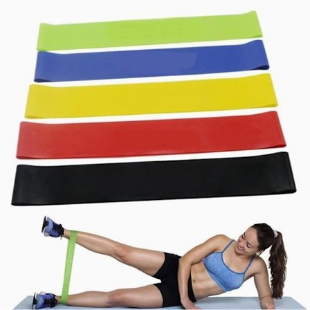 Resistance Band Set (5) - Loop Fitness Elastic Band - Bodybuilding Pilates Squat Sport