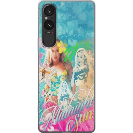 Kompatibel Mobilcover til Sony Xperia 10 VI Eventyrverden med Steve, Creeper og dyr i farverig blokgrafik