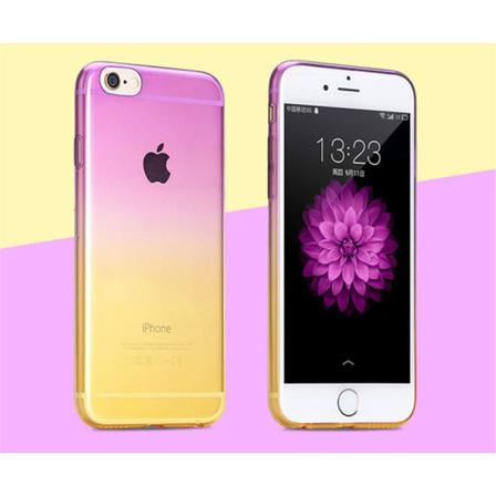 Gradient Färgade Silikon Tpu-skal Till Iphone 7/8 - Fler Färger Purple Lila/gul