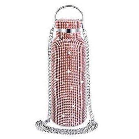 Diamant Vattenflaska Bling Strass Rostfritt Stål Termosflaska