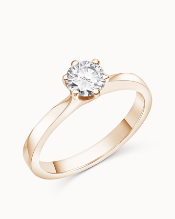 Solitairering Angelica 18K Rosaguld 0.5 Carat Naturlig Diamant - Forlovelsesringe & Vielsesringe hos Vanbruun
