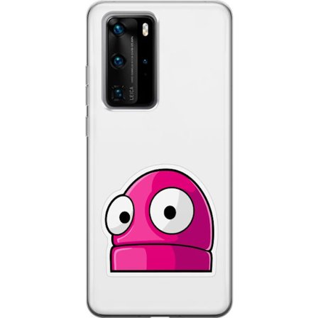 Kompatibel Mobilcover til Huawei Huawei P40 Pro Rosa tegneseriefigur med store øjne i legende og humoristisk stil