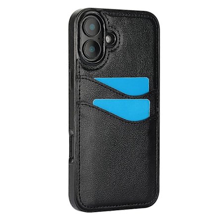Til iPhone 16 Cover Kort Slot Slim-Fit PU+TPU Mobil Cover-