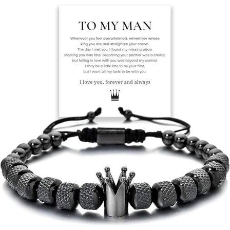 To My Man Armbånd til Mænd, Infinity Læder Flettet Mand Fødselsdagsinspirerende gaver fra kone Jeg elsker dig for evigt og altid håndlavet armbånd C