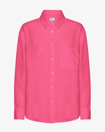 Linen Oversized Shirt - Bubblegum Pink - Female - M