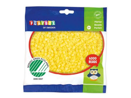 PLAYBOX Rörpärlor pastellgul 6000/fp - Lyreco - Skola och förskola - Hobbymaterial - Nabbipärlor - Rörpärlor