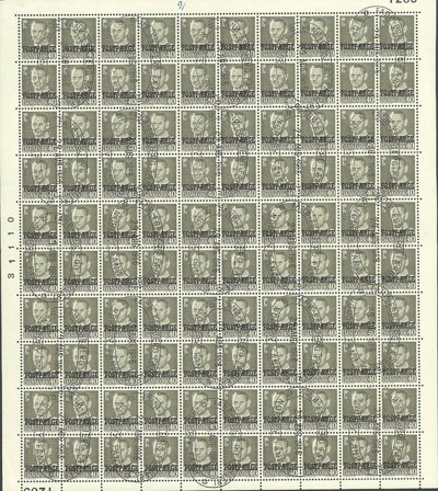 Danmark - AFA 38x postfærge stemplet helark