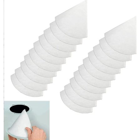 Pakke med 20 DN 125, G4 koniske filtre for ventilasjonssystemer, 180 mm lange, laget av filterfiber, koniske filtre, filtermatter