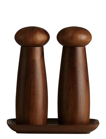 Aida | Raw - Keramisk Kværnesæt Med Bakke Mørk Teak | ONE SIZE