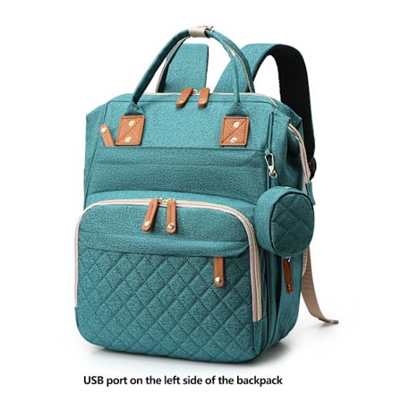 Stelleveske Ryggsekk, Multifunksjonell Reise Ryggsekk, Stelleveske for Gravide, Stor Kapasitet-Grønn