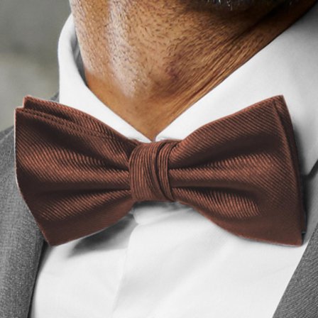 Papillon pre-annodato color terracotta con motivo gros-grain per uomini - Papillon pre-annodati