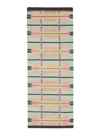 Wool Rug Sigrid Green/Multicolor Runner Small Oeko-Tex