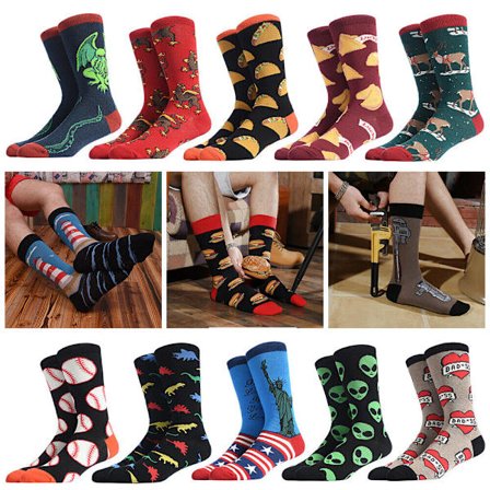Men Casual Cotton Socks Breathable Cartoon Fashion Colourful New Funny Gift