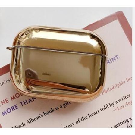 Airpods Pro Skal I Snygg Blank Metall Skyddande Plätering Gold One Size
