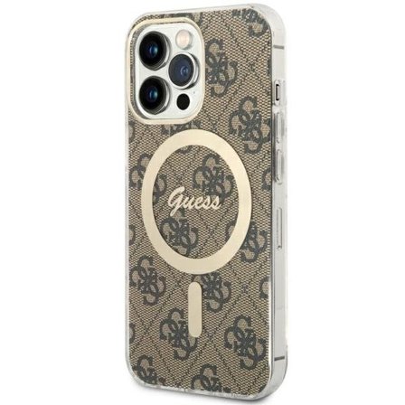 Guess GUHMP13LH4STW iPhone 13 Pro / 13 6,1" brun/brun hård väska 4G MagSafe