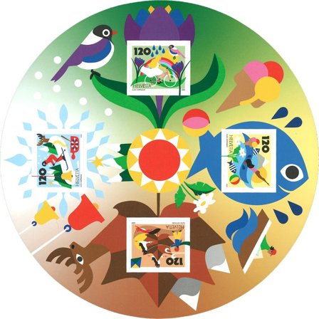 Schweiz - Årstider - Postfrisk miniark