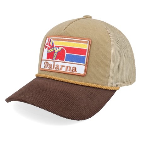 Wild Spirit - Beige trucker Cap - Swedish Dalarna Landscape Rope Corduroy Khaki/Brown A-Frame Trucker @ Hatstore