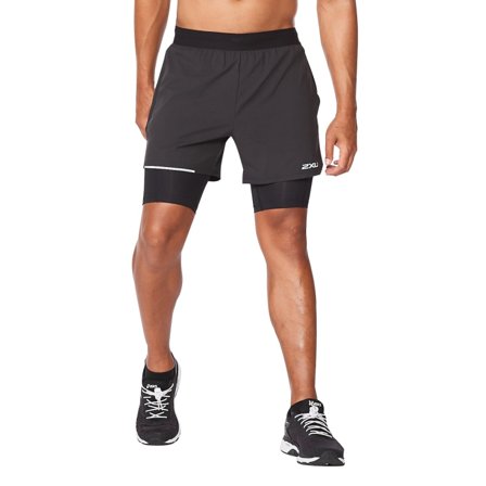 2XU Men's Aero 2-in-1 5" Shorts Men workout shorts Black XL