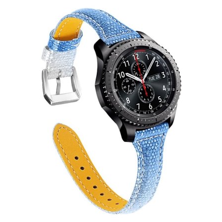 Samsung Gear S3 Frontier klockarmband i äkta läder - Blå
