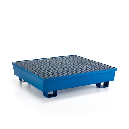 Fasspalette + Gitterrost, 4 vertikale Fässer, 1200x1200x335 mm, 253 Liter